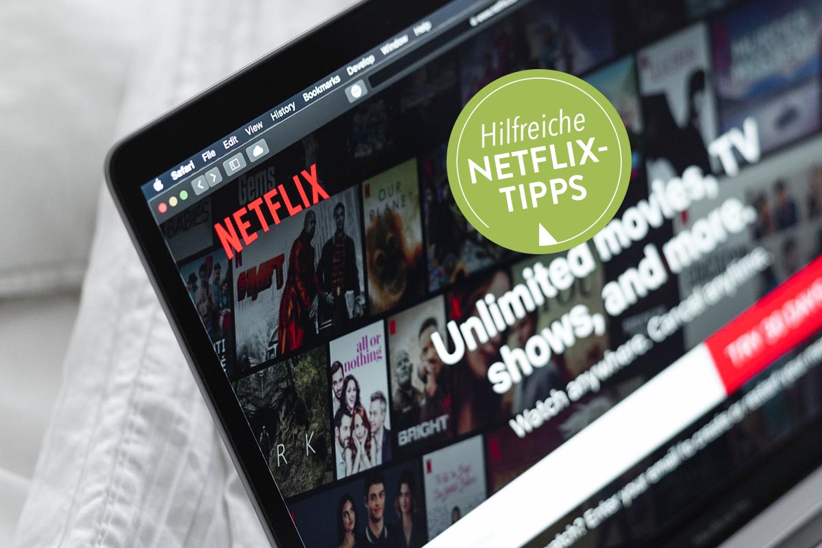 Startseite von Netflix auf einem Laptop