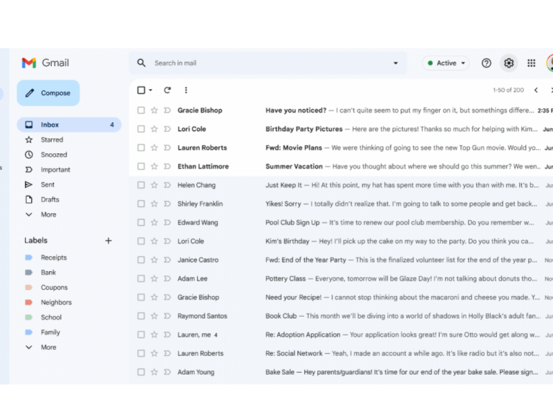 Das neue Gmail-Update bietet eine Spalte ganz links, in der andere Google Apps angeboten werden.
