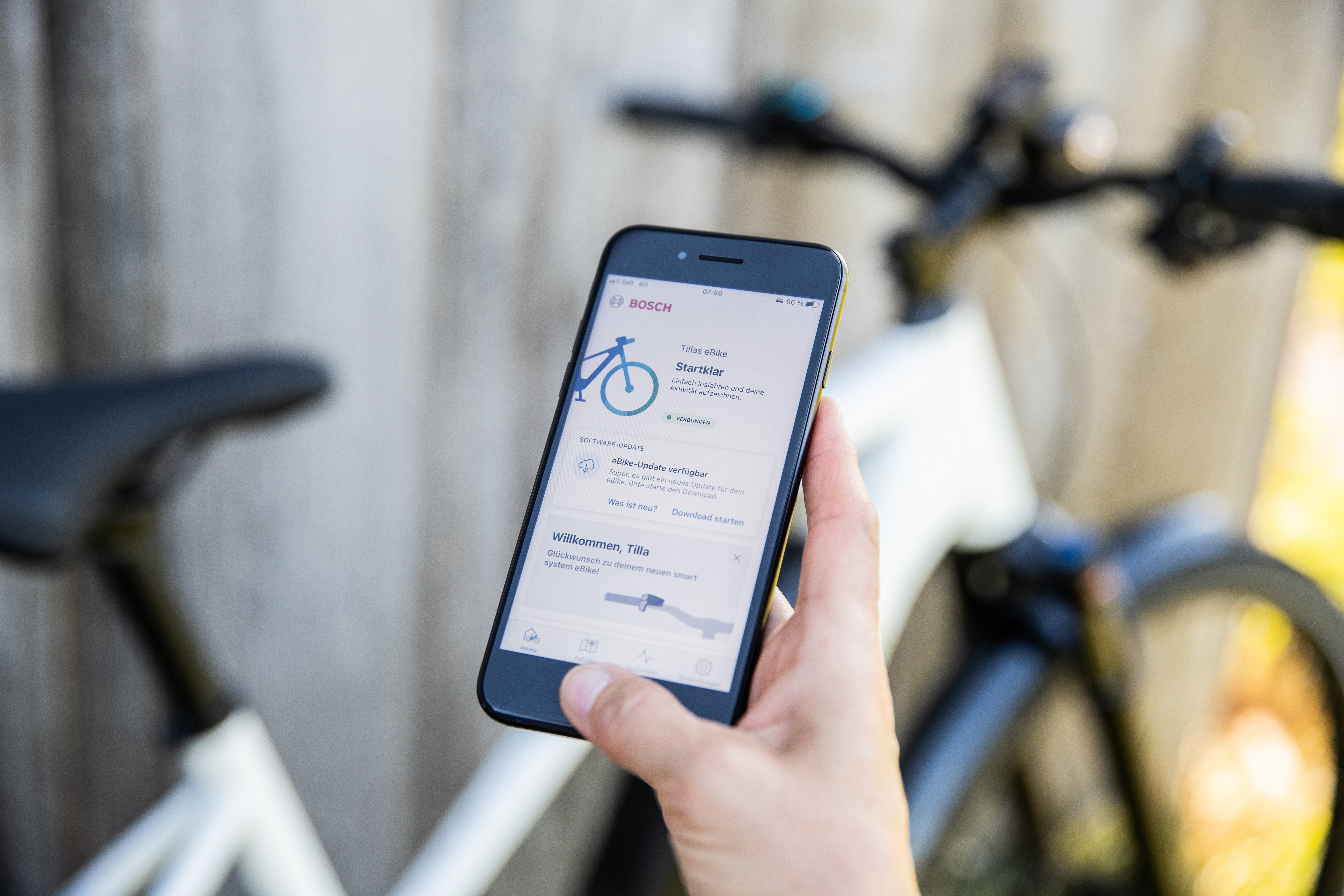 Diamant Zing CHC: Detailaufnahme App-Steuerung via Smartphone für E-Bike