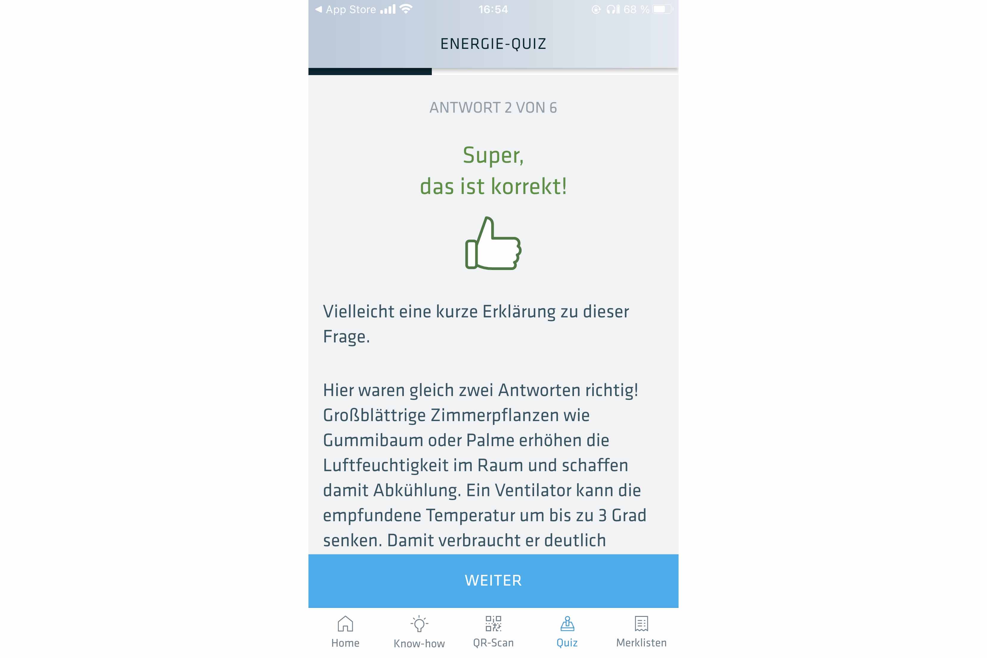 Screenshot der App Energielabel vom Bundesanstalt für Materialforschung und -prüfung.