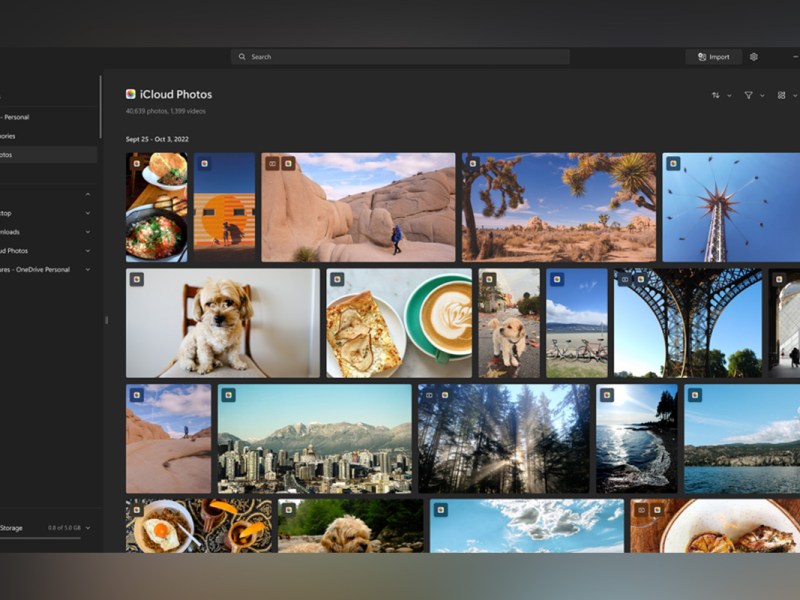Die Fotos-App für Windows 11 mit iCloud-Integration.