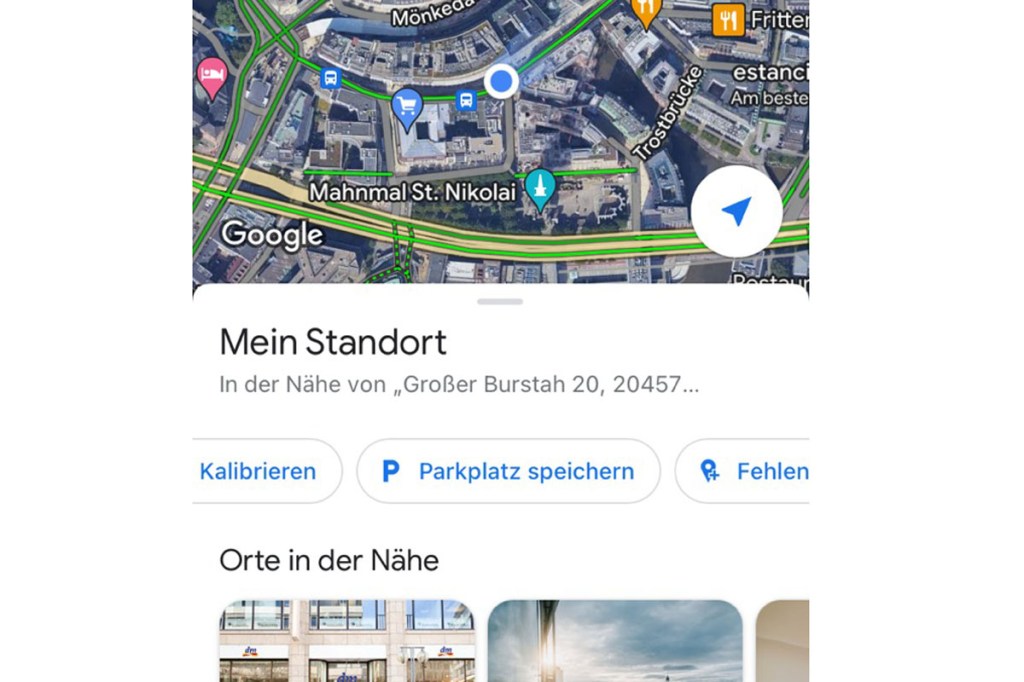 Google Maps Parkplatz markieren