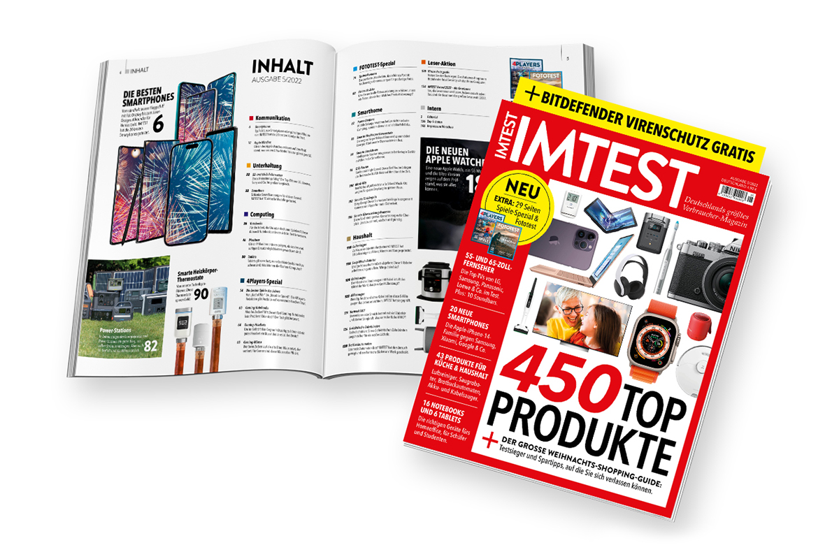 Die neue IMTEST-Ausgabe 05/22 vor weißem Hintergrund.