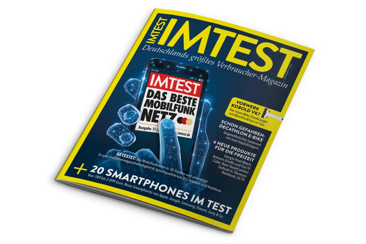 Die IMTEST-Ausgabe 11/22 vor weißem Hintergrund.