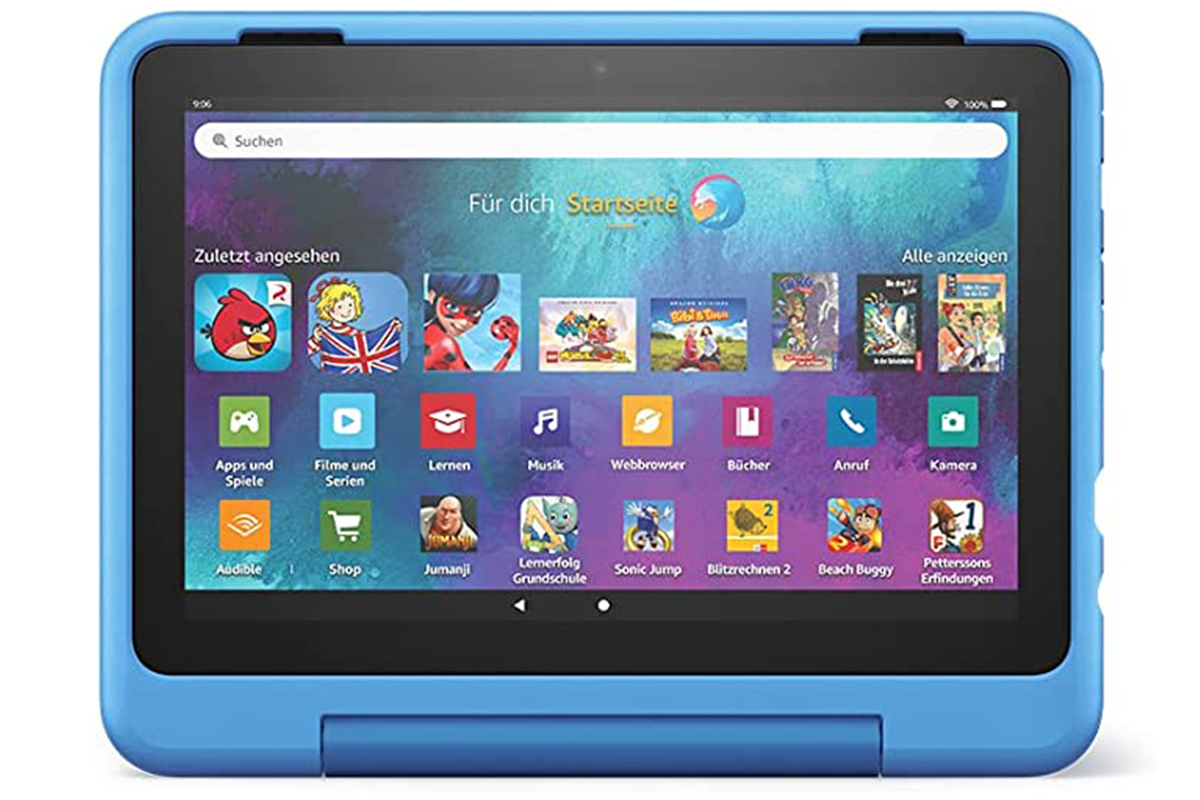 Productshot Amazon Fire HD Kids Pro Tablet mit Startdisplay