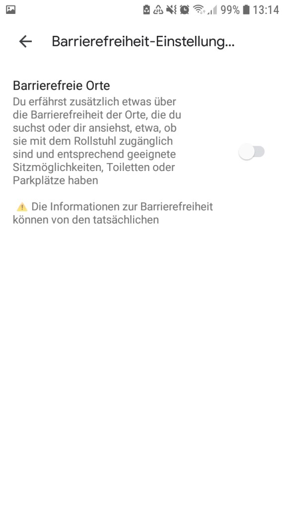 Aktivieren von Barrierefreie Orte auf Google Maps