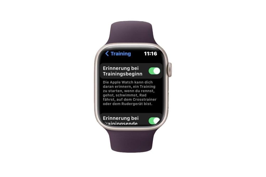 Apple Watch automatische Trainingserinnerung