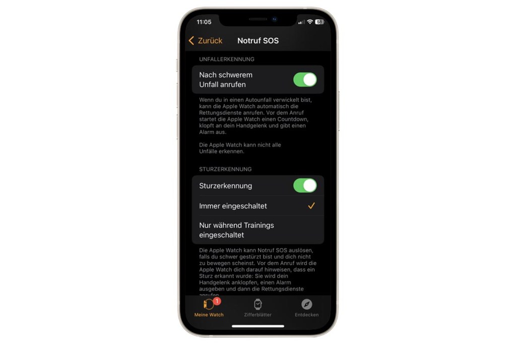 Apple Watch SOS einrichten