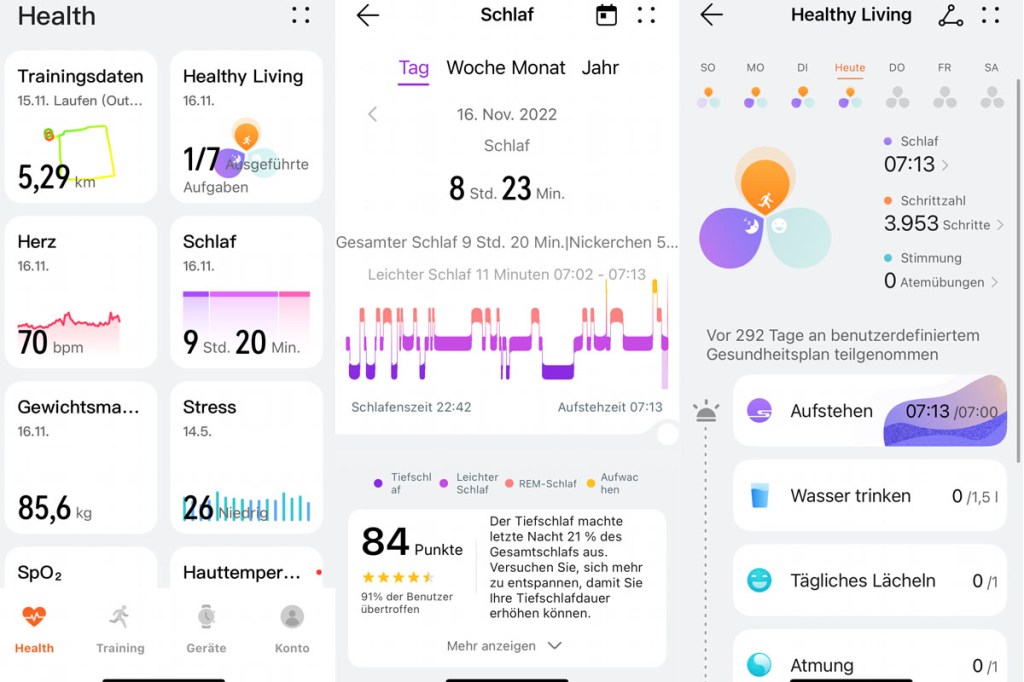 Watch D Daten in Health-App