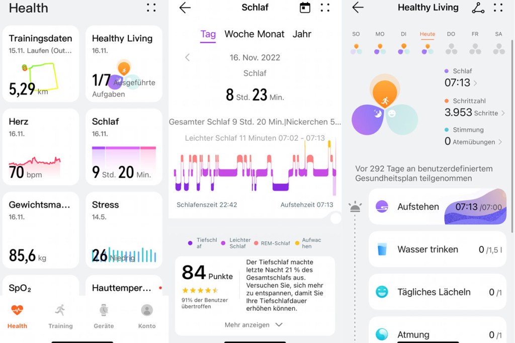 Watch D Daten in Health-App