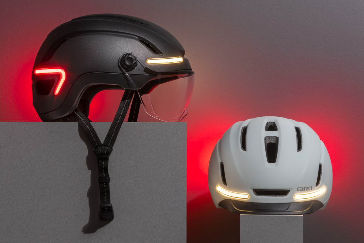 Productshot der beiden neuen Helme von Giro. Links der Ethos Mips Shield und rechts der Ethos Mips