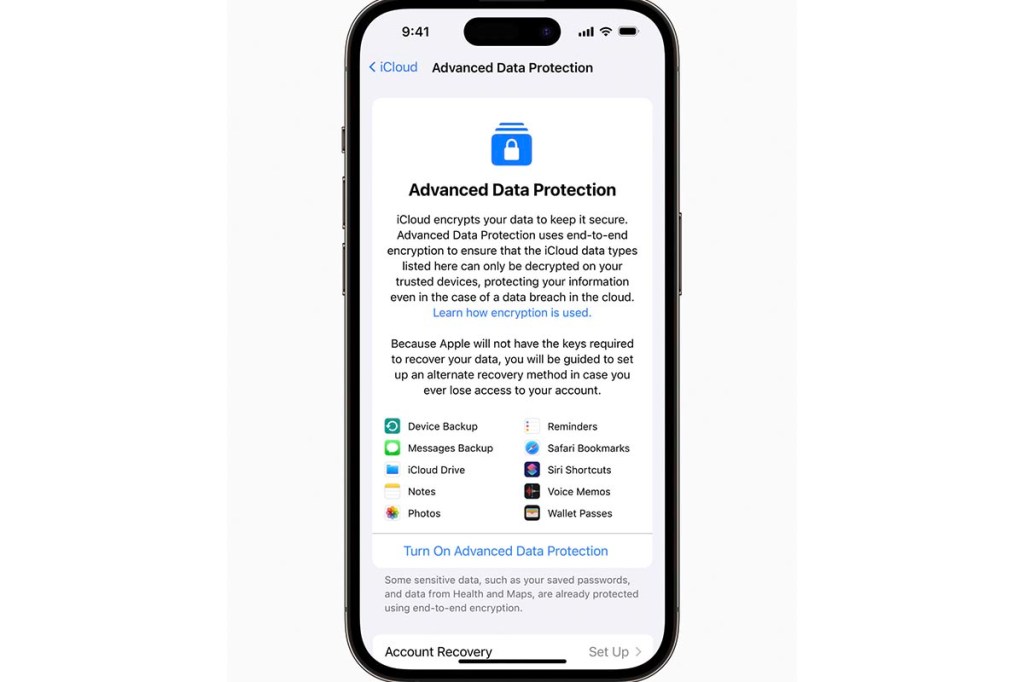 Screenshot Apple Advanced Data Protection