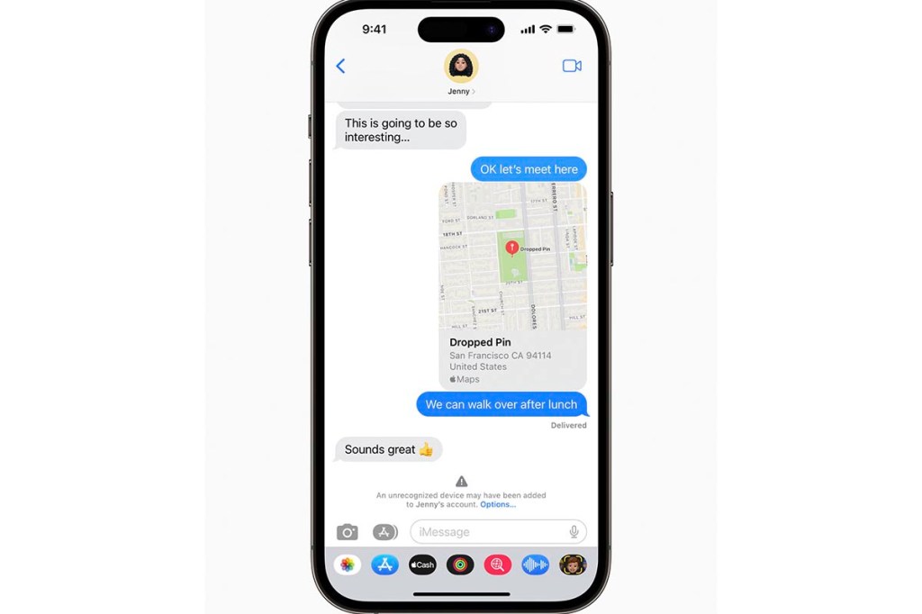 Screenshot Apple iMessage
