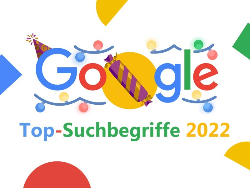 Google Logo auf weißem Grund mit Feststagsbeleuchtung