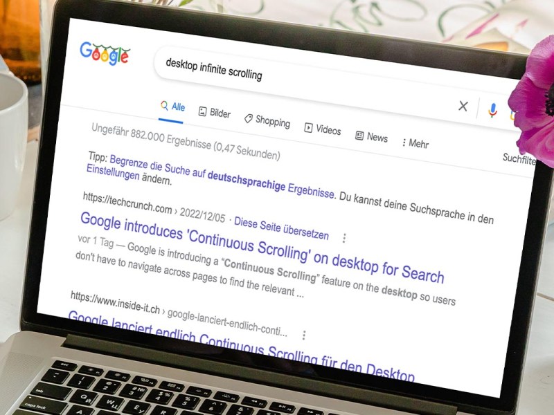 Google-Suche: Unendliches Scrollen startet in den USA