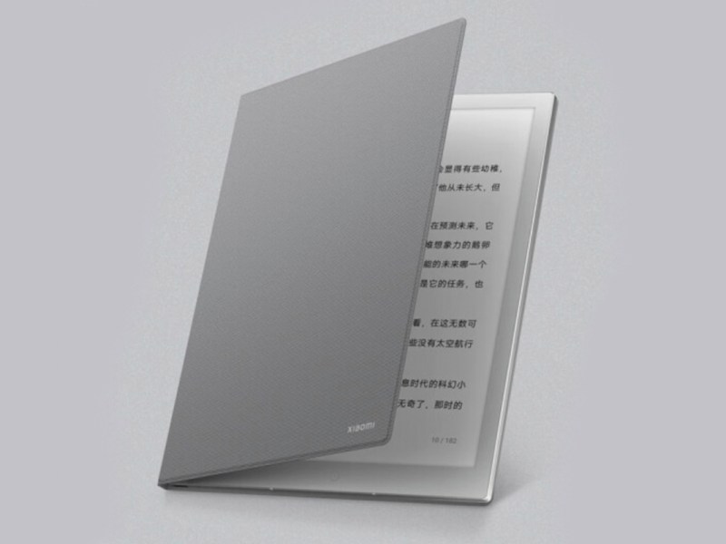 Productshot des neuen Xiaomi E-Ink Tablet vor einem grauen Hintergrund.