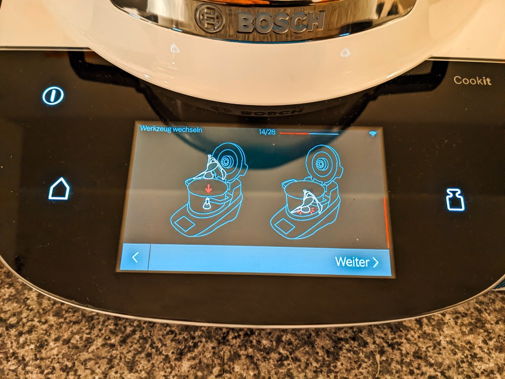 Display von Cookit zeigt Schritte