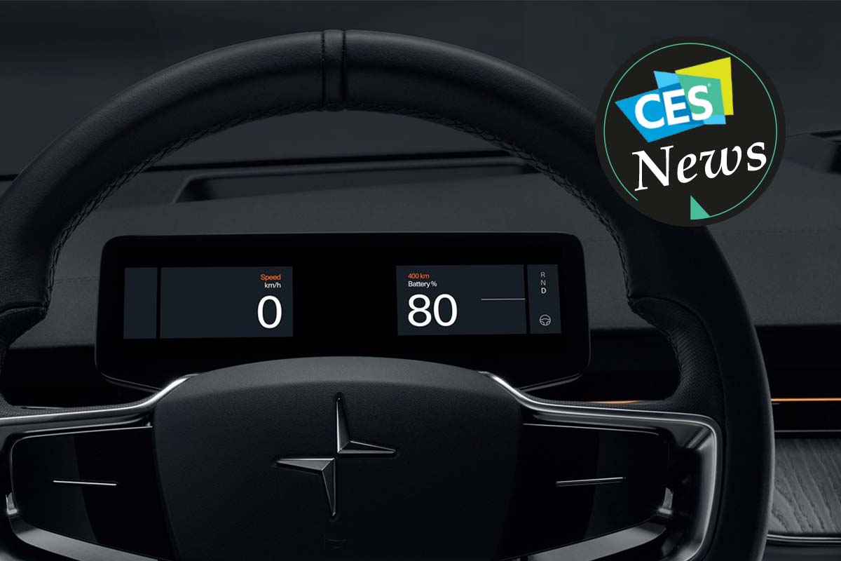 Closeaufnahme Cockpit vom E-Auto Polestar 3 mit Driver Monitoring System von SmartEye