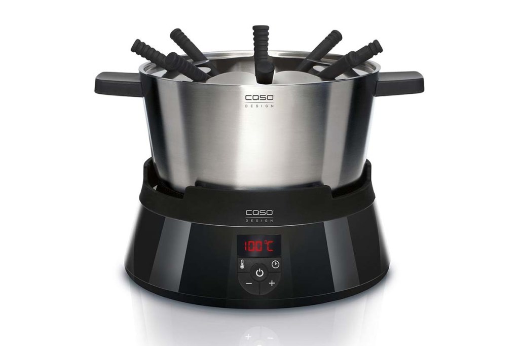 Productshot schwarz-silbernes Fondue mit Induktionsfeld