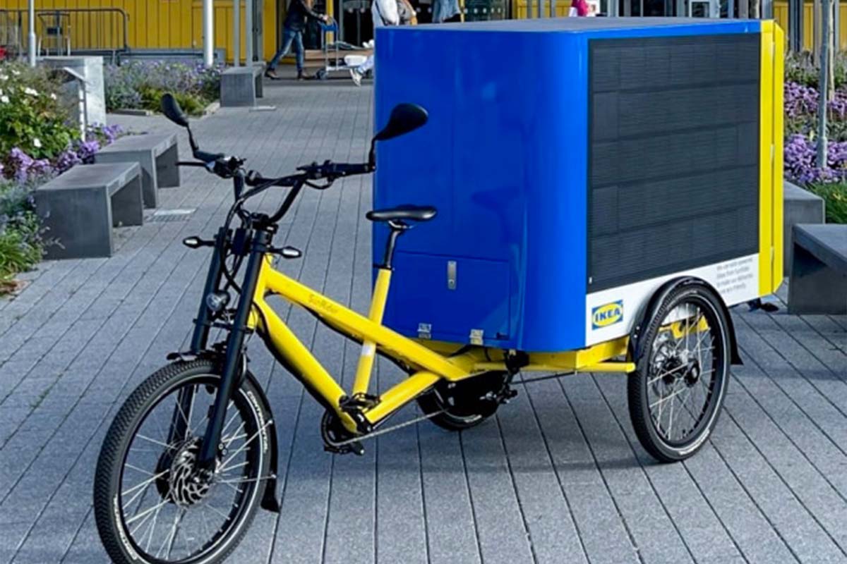 E-Cargo-bike Sunrider für den Transport von Ikea Möbel auf der letzten Meile
