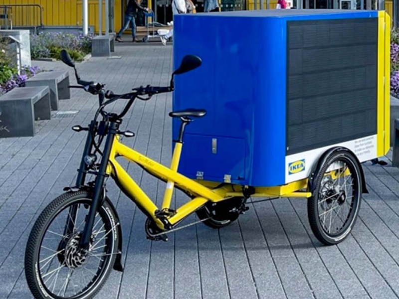 E-Cargo-bike Sunrider für den Transport von Ikea Möbel auf der letzten Meile