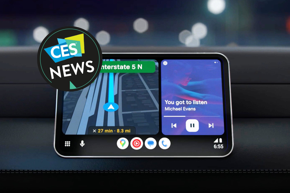 Ansicht des Android Auto Systems mit dem CES-Logo.