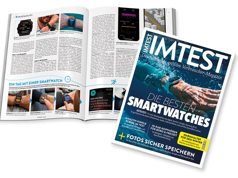 Das Heft IMTEST 1/23 aufgeschlagen und das Cover.