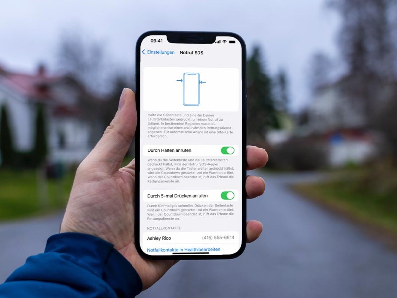 Einstellungen zum Notruf auf einem iPhone