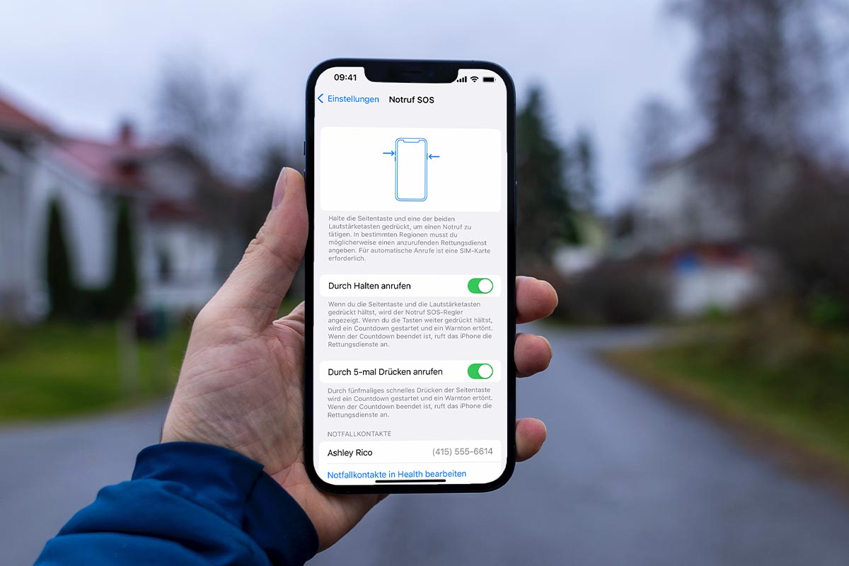 Einstellungen zum Notruf auf einem iPhone
