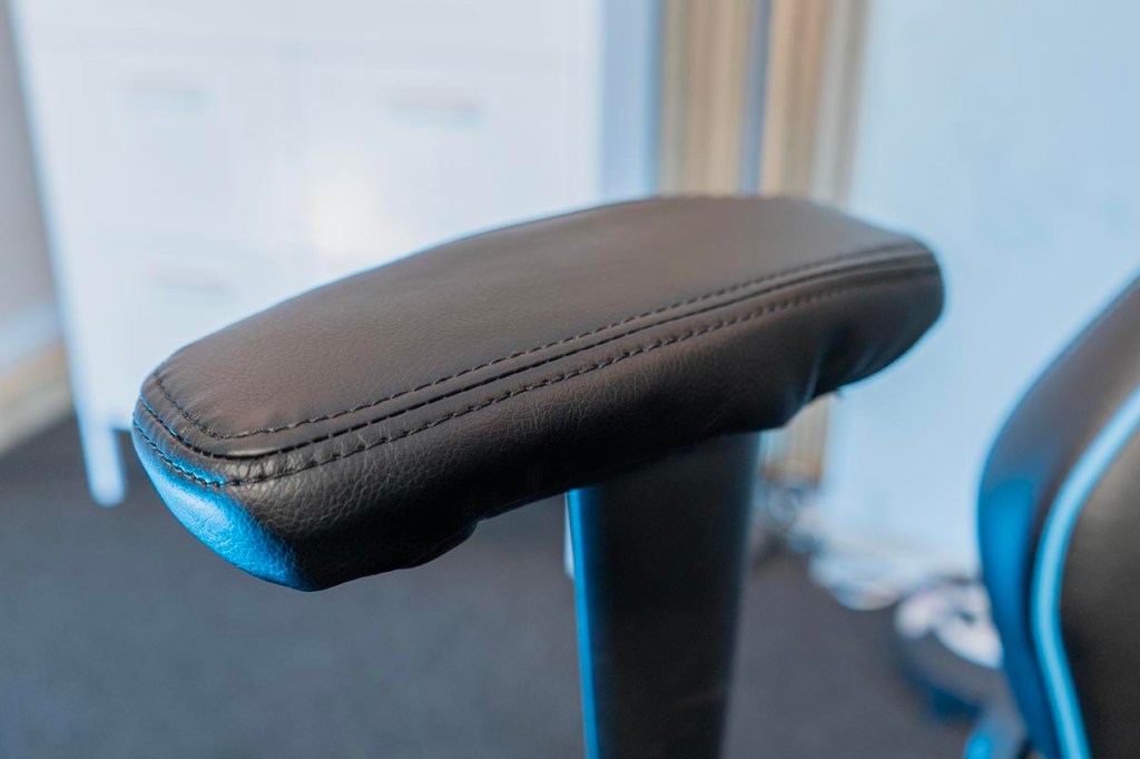 Medion gaming chair backrest in detail.