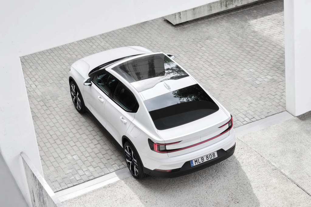 Aerial view of the new Polestar 2.