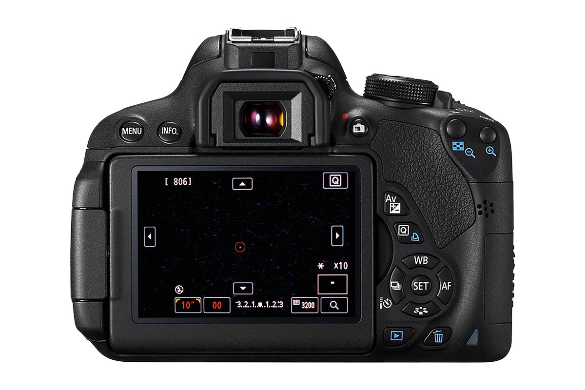 Ein Bild der Hinterseite der Canon EOS 700D