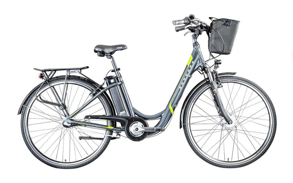 E-Bike von Zündapp in Profilansicht vor weißem Hintergrund