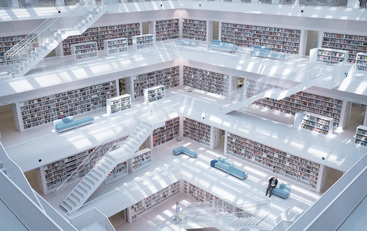 Eine Aufnahme der Stadtbibliothek Stuttgart.