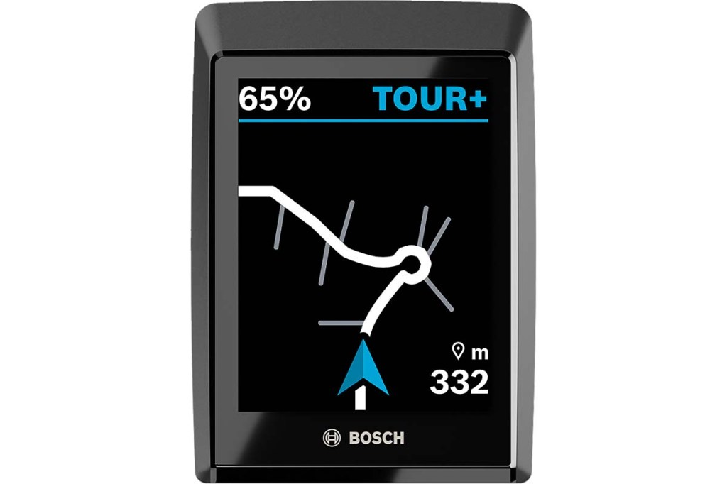 E-Bike Display von Bosch zeigt Navigation an