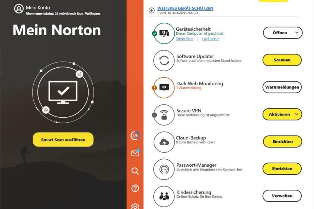 Screenshot Norton Aboverlängerung