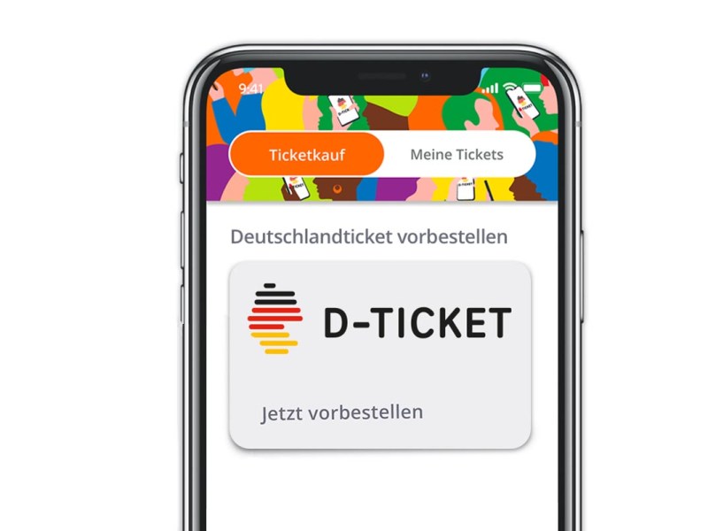 Handydisplay mit Deutschlandticket-App