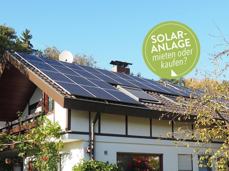 Solaranlage mieten: Photovoltaik-Anlage auf einem Dach