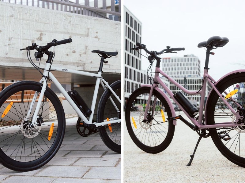 Die E-Bikes Maki 3.0 und California Roll 3.0 von Sushi unter freiem Himmel