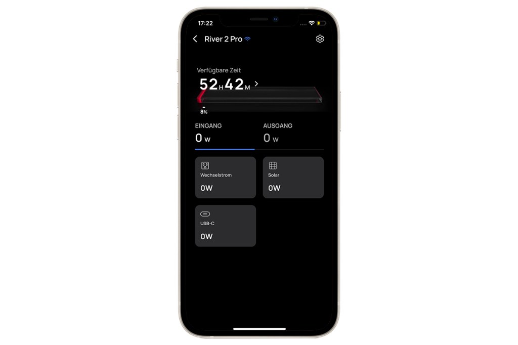 Ein Screenshot der EcoFlow-App.
