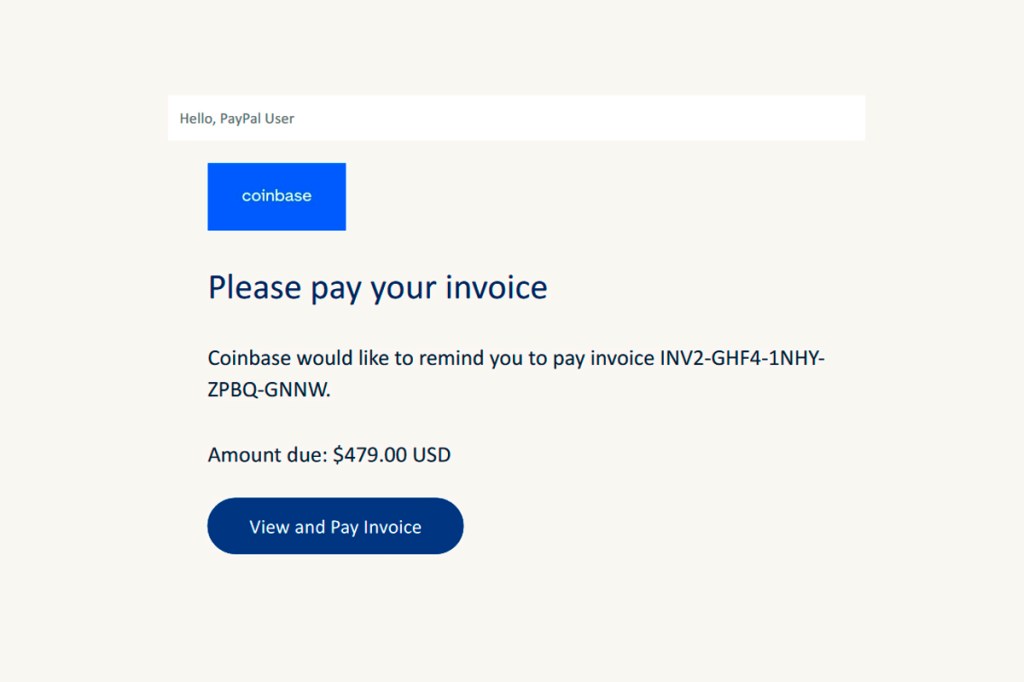 Screenshot der gefälschten Benachrichtigung bei PayPal.