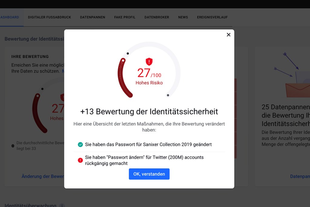Der Score wird durch die Sofrware ermittelt.