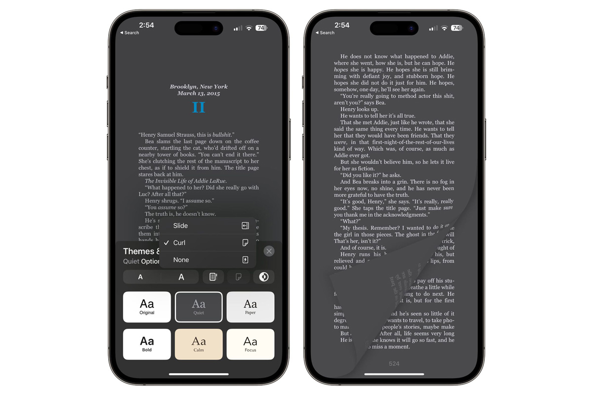 Screenshot der Apple Books App mit neuer Animation.