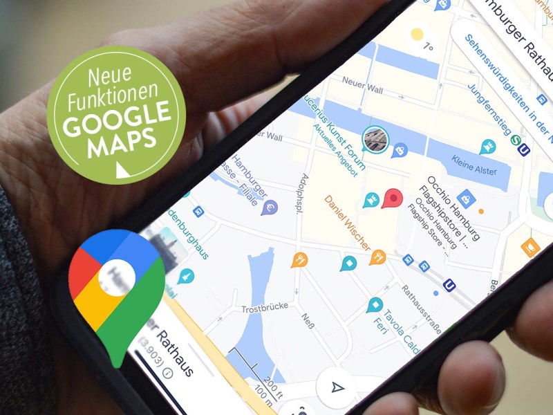 Ein Screen von Google Maps auf einem Smartphone
