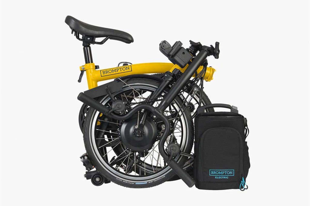 Productshot E-Faltrad Electric C Line von Brompton zusammengefaltet