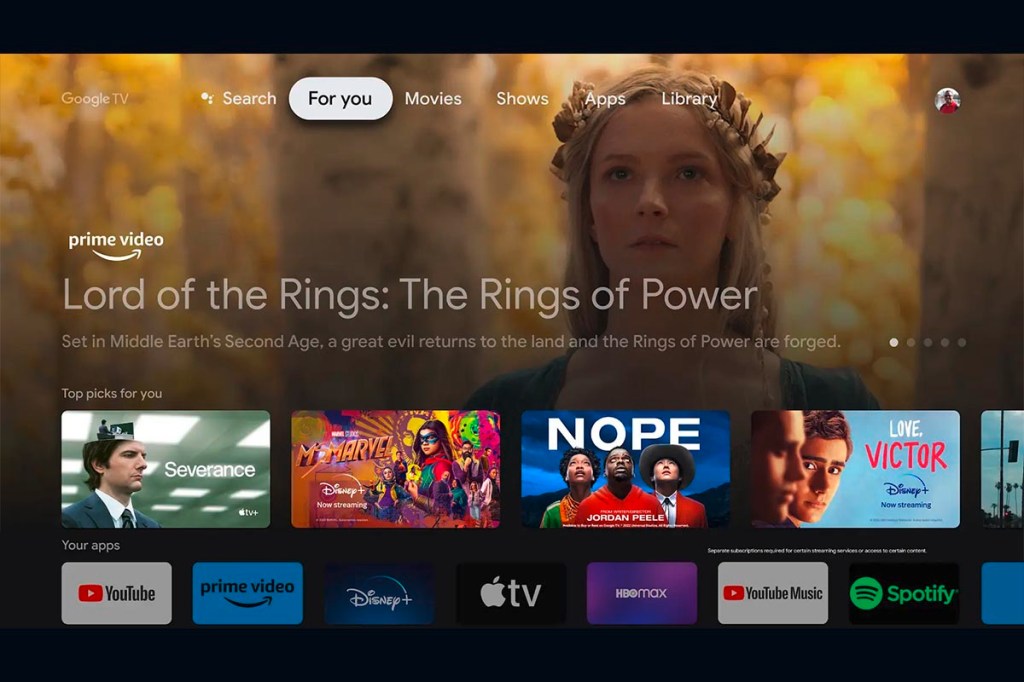 Google TV alter Startbildschirm