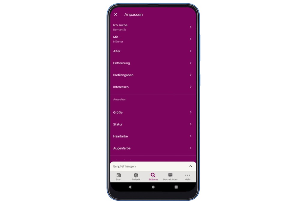 Screenshot der App Lebensfreunde.