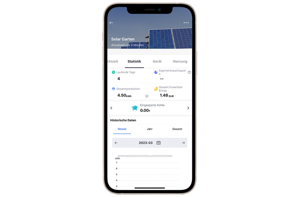 Screenshot von der Solarman-App, die GreenAkku für das Balkonkraftwerk nutzt.