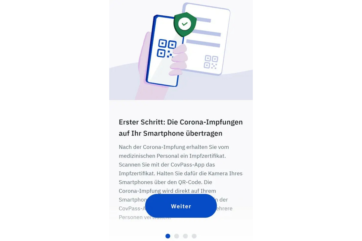 Screenshot der CovPass-App.