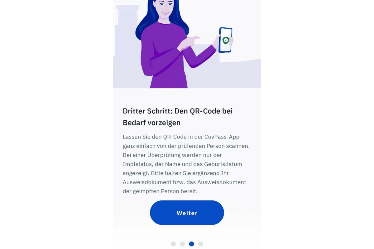Screenshot der CovPass-App.